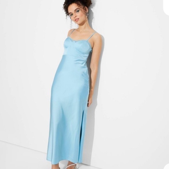 wild fable Dresses & Skirts - Wild Fable Women Lace Trim Midi Slip Dress Fitted Lightly Padded
Bra NWT